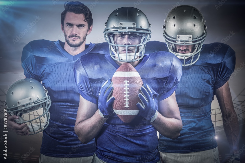 Poster Composite image of american football team