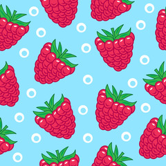Raspberry seamless pattern
