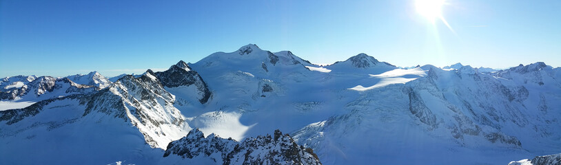 Gipfelpanorama Wildspitze, Tirol, Österreich