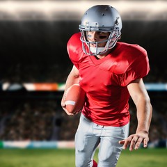 Composite image of sportsman playing american football