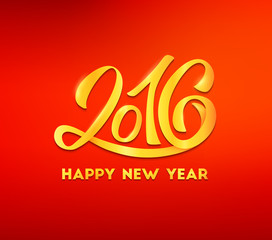 Happy New Year 2016 vector greeting card