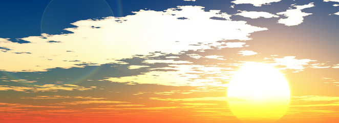 beautiful sunrise background 3d illustration