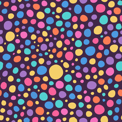 Abstract Colorful Hand Sketched Circles Seamless Background Pattern