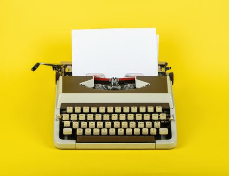 Typewriter with sheet of paper