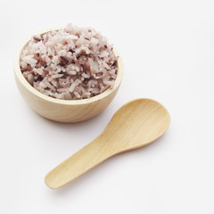 rice berry in bowl on white background