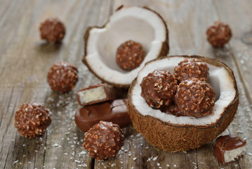 Chocolate praline and coconut