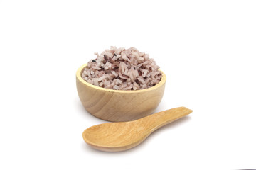 rice berry in bowl on white background