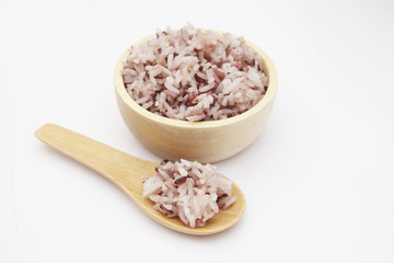 rice berry in bowl on white background