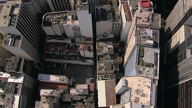 Rio de Janeiro City Buildings, overhead aerial shot