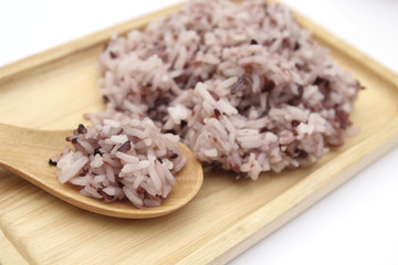rice berry in bowl on white background