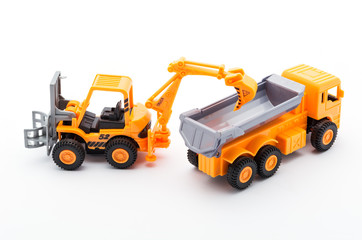 Orange tractor toy