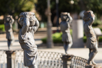 statue, villa giulia, palermo