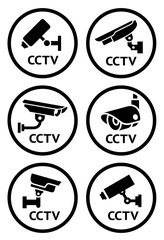 Security camera pictograms set