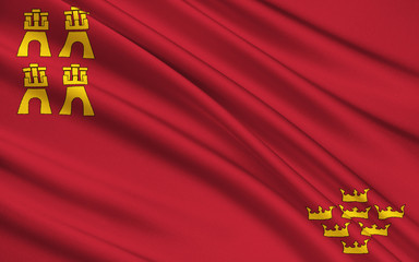 The flag of the Region Murcia, Spain