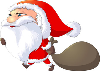 Santa Claus painted on a white background