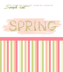 Spring Words, Isolated On White Background, Vector Illustration