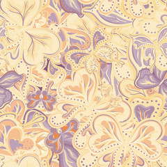 Fototapeta na wymiar Seamless vector pattern with butterflies for textile, fabric or wallpaper