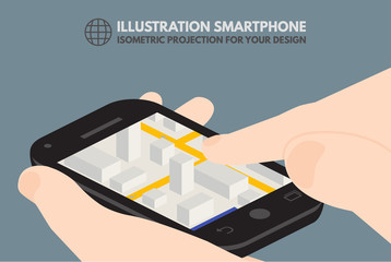 Touchscreen, vector graphics, smartphone and gadget