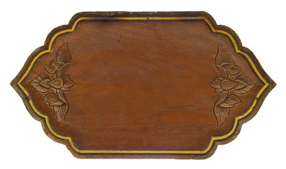 wooden sign thai style on white background