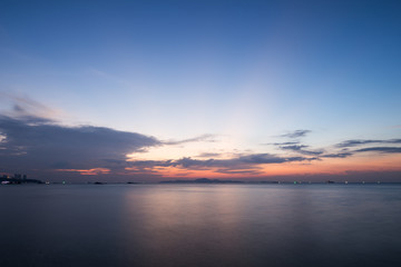 Beautiful sunset, view from Pattaya beach