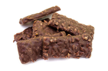 Chocolate cookie  isolated on white background