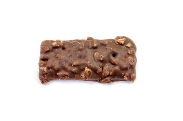 chocolate cookies against white background