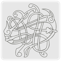 monochrome icon with Celtic art and ethnic ornaments for your design