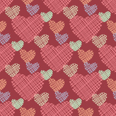 Seamless pattern with hearts