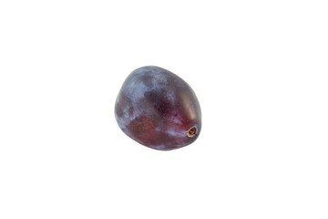 Fresh blue plums isolated on a white background. Fruits series.