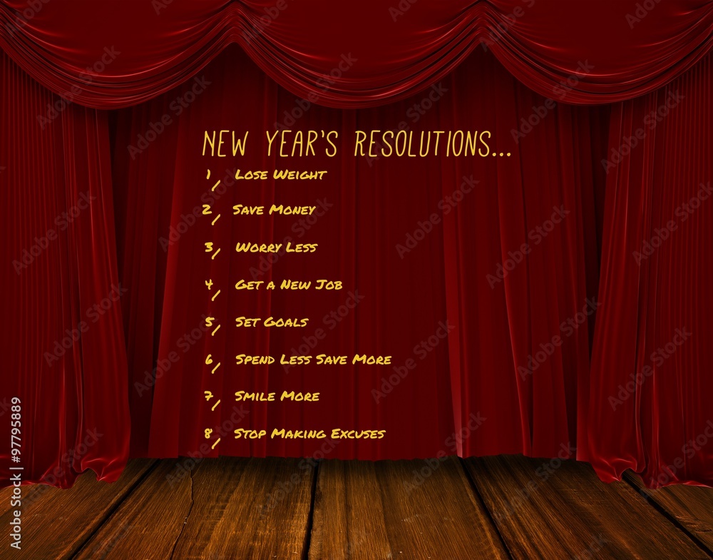 Poster composite image of list of new years resolution