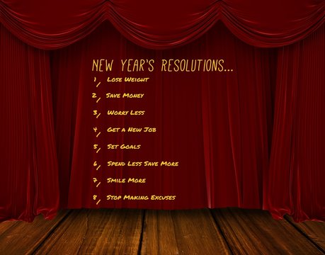 Composite image of list of new years resolution