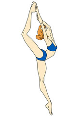 fitness yoga girl,illustration,logo,color,isolated on a white