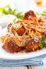 Spaghetti with meatballs