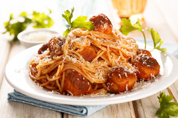 Spaghetti with meatballs