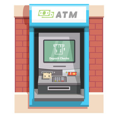 Street ATM teller machine with current operation