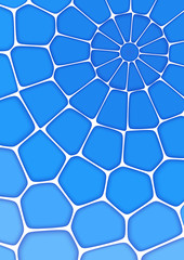 Volumetric geometrical blue background with outline extrude effect.  Abstract 3d vector background