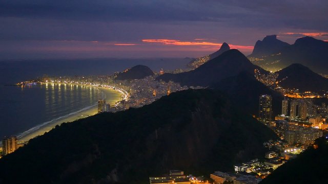 Night view of Rio de Janeiro, Brazil 