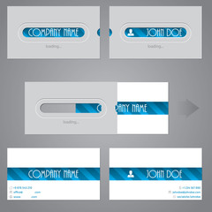 Creative two piece business card with loading theme