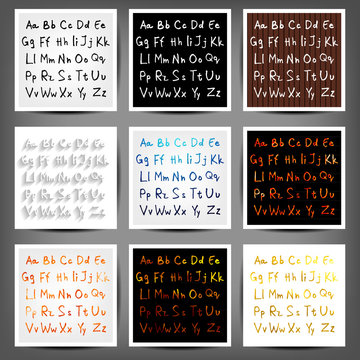 Set of vector handwritten English alphabets