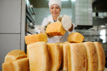 baking bread in the grain plant
