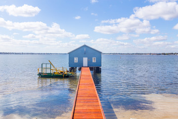 Blue Boat Shed on the Swan River