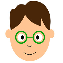 メガネをかけた男性の顔のイラスト