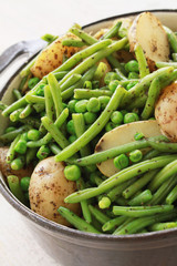 mixed beans peas and new potatoes