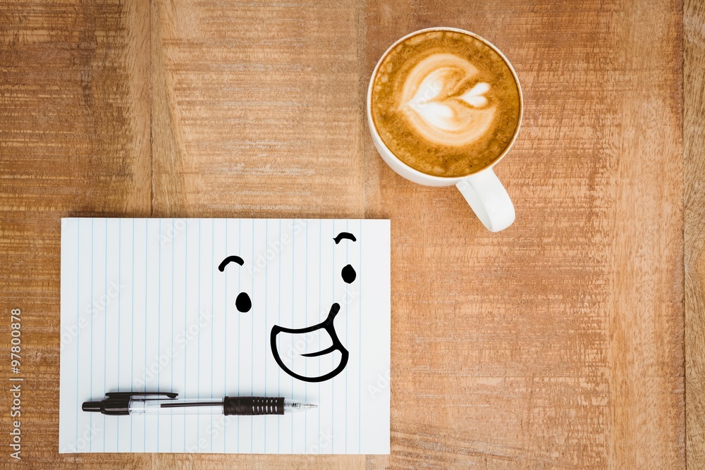 Poster composite image of smiling face