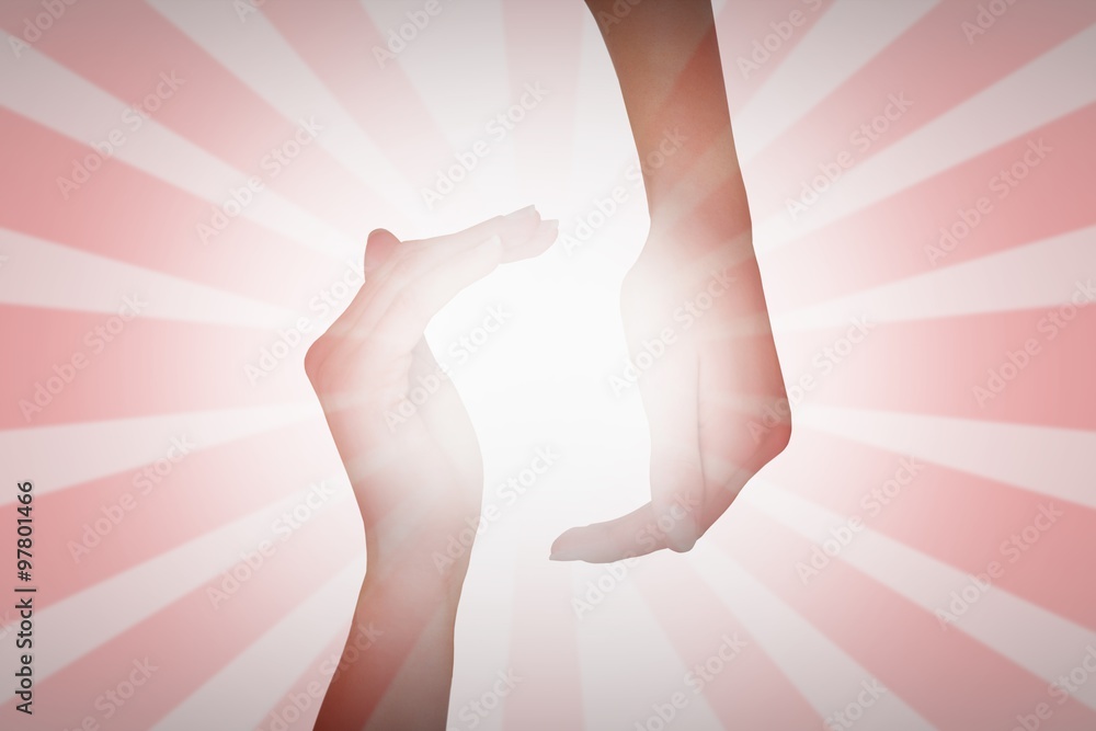 Poster composite image of hands showing