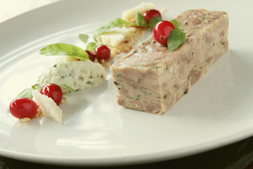 plated pork terrine starter