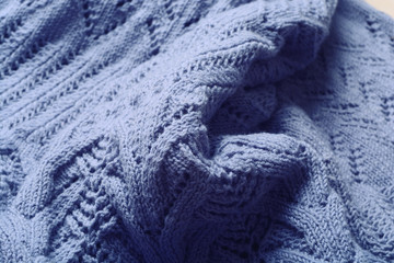 Naklejka premium Blue knitted woolen