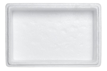 Top view of styrofoam box isolated on white background