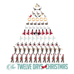 All Twelve days of Christmas tree EPS 10 vector illustration - 97802836