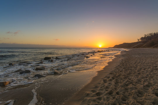 Sonnenaufgang an der Steilk&uuml;ste bei Stubbenfelde, Insel Usedom